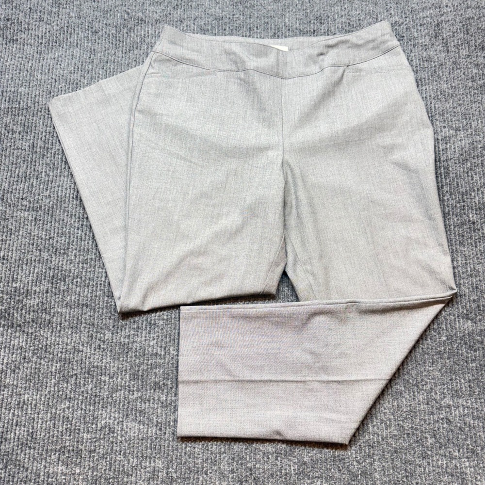 Talbots Petite Dress Pants Womens 16P Gray Straight Leg Side‎ Zip Career